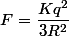 F = \dfrac{K q^2}{3 R^2}